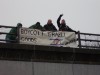 Ógra erecting boycott Israeli banners on Fly overs Ógra erecting boycott Israeli banners on Fly overs