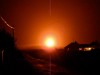 Courtesy MayoNews -LIKE THE SUN A still image taken from a recording shows the glow from the flaring at the Corrib Gas terminal on New Year’s Eve. Courtesy MayoNews -LIKE THE SUN A still image taken from a recording shows the glow from the flaring at the Corrib Gas terminal on New Year’s Eve.