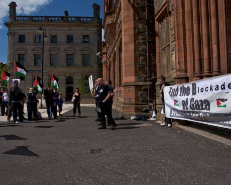 Eamonn McCann (DAWC) calling for celebration of the victory of the Raytheon-9 Women. "In acquitting them the jury was agreeing that Israel's bombing of Gaza WAS a war crime - having that acknowledged in court is a signioficant step".