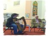 Harper Paul Dooley with poet Pádraig Ó Moráin at Gort Library Harper Paul Dooley with poet Pádraig Ó Moráin at Gort Library