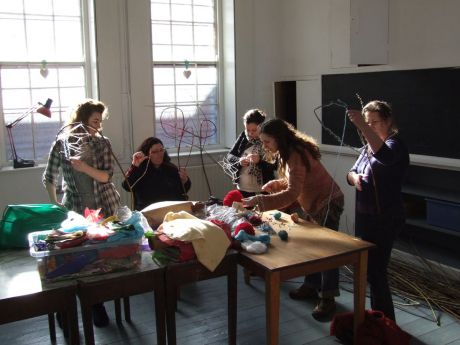 Dream catcher making, South Pres. school, afternoon