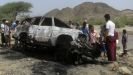 People gather at the site of a drone strike on the road between Yafe and Radfan districts of the southern Yemeni province of Lahj August 11, 2013. (Reuters) People gather at the site of a drone strike on the road between Yafe and Radfan districts of the southern Yemeni province of Lahj August 11, 2013. (Reuters)